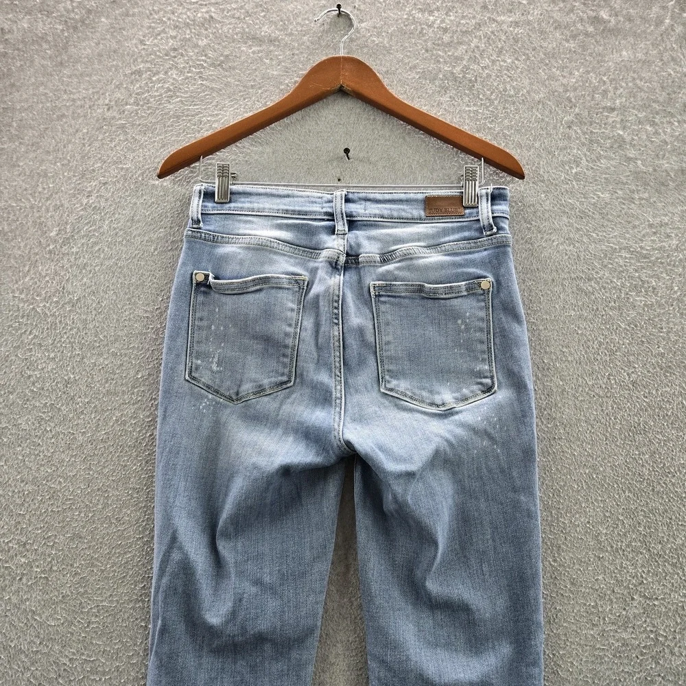 Judy Blue Women Jeans 5/27 Light Denim Skinny Distressed JB82373LT 26